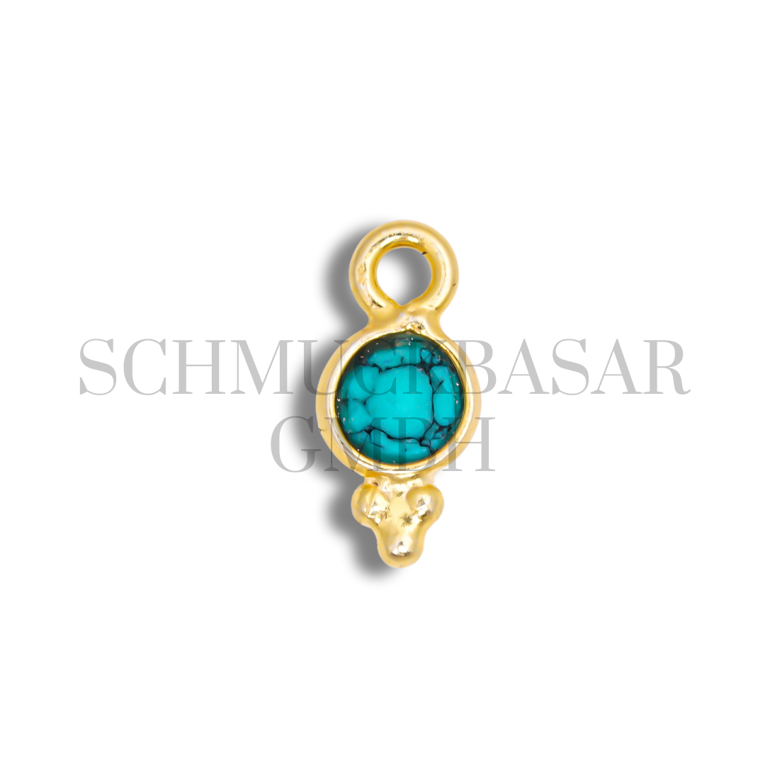 4 MM TURQUOISE BEZEL CONNECTOR