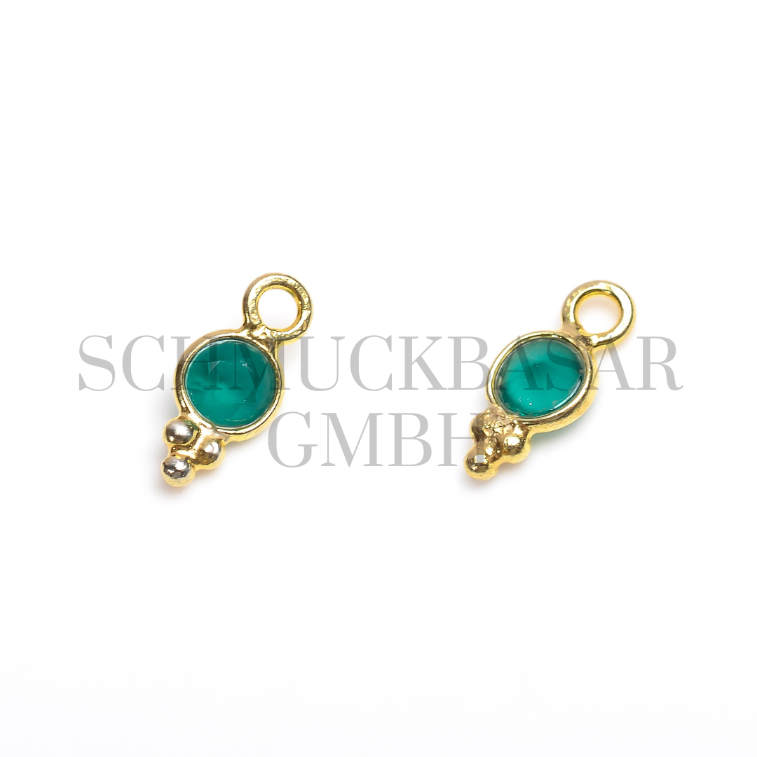 4 MM GREEN ONYX BEZEL CONNECTOR