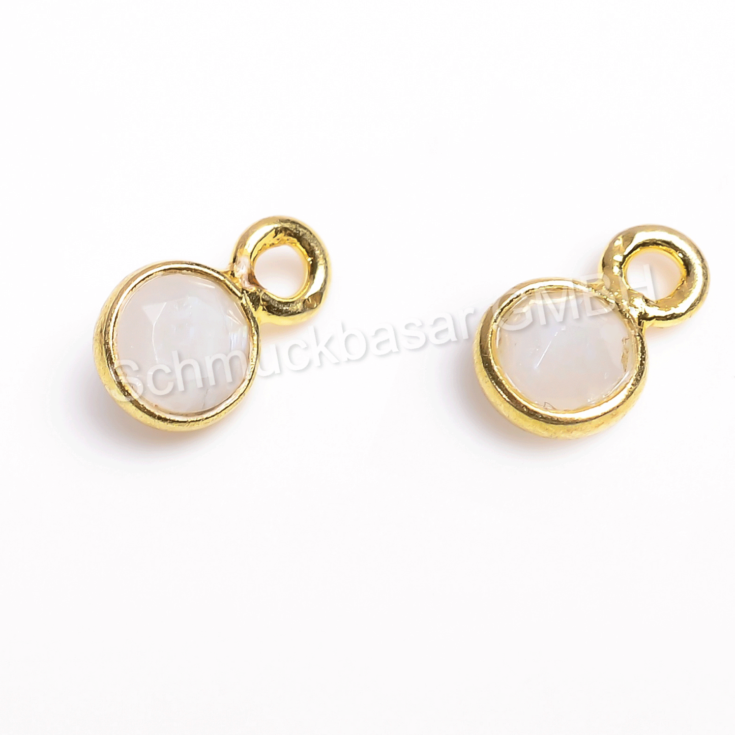 4 MM R. MOONSTONE BEZEL CONNECTOR