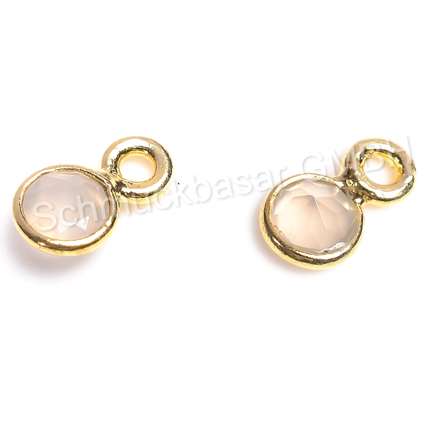4 MM ROSE QUARTZ BEZEL CONNECTOR