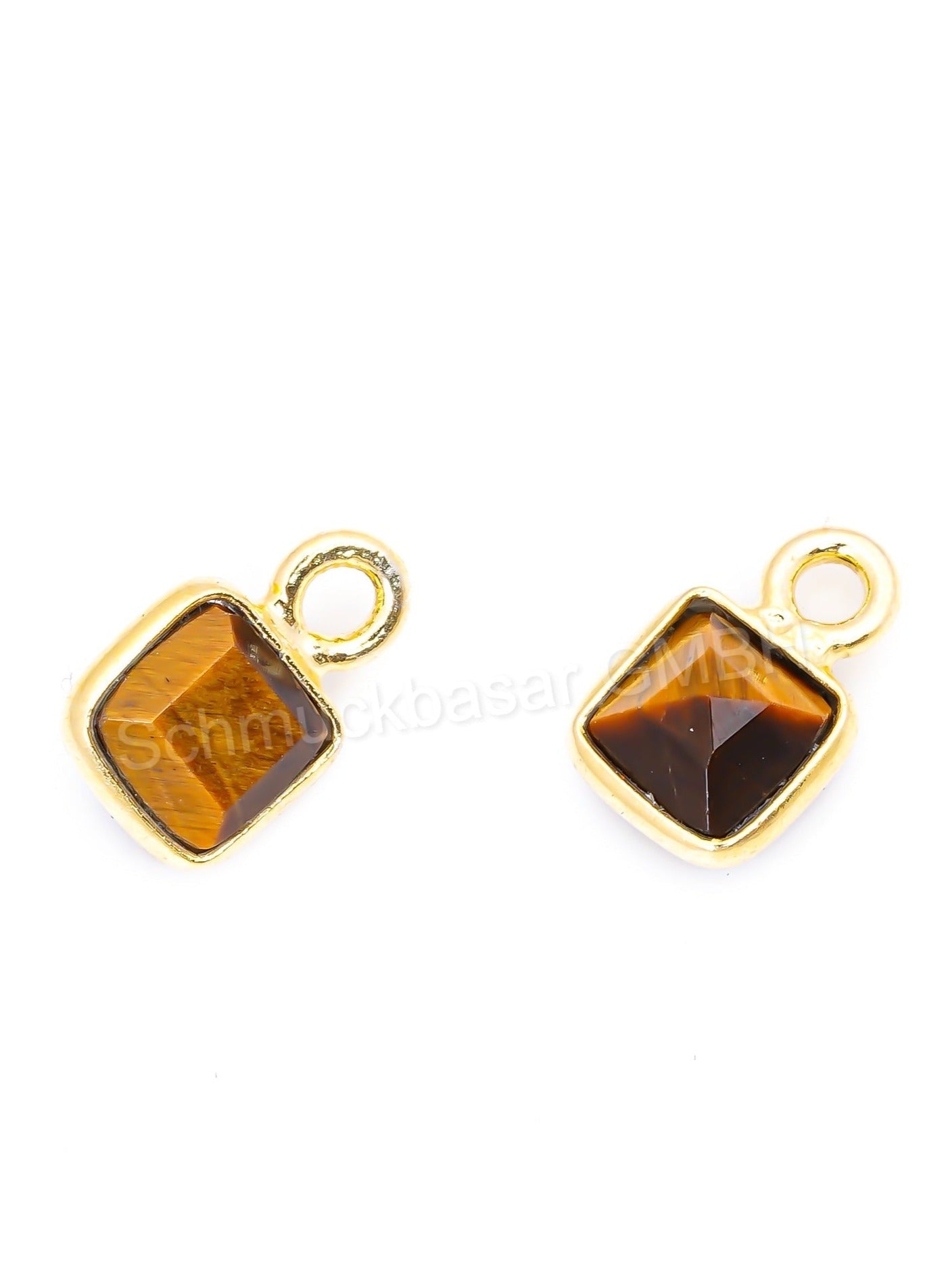 4 MM TIGER EYE BEZEL CONNECTOR