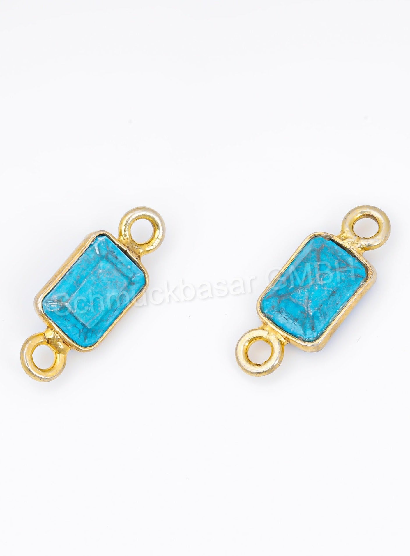 5 x 7 MM TURQUOISE BEZEL CONNECTOR