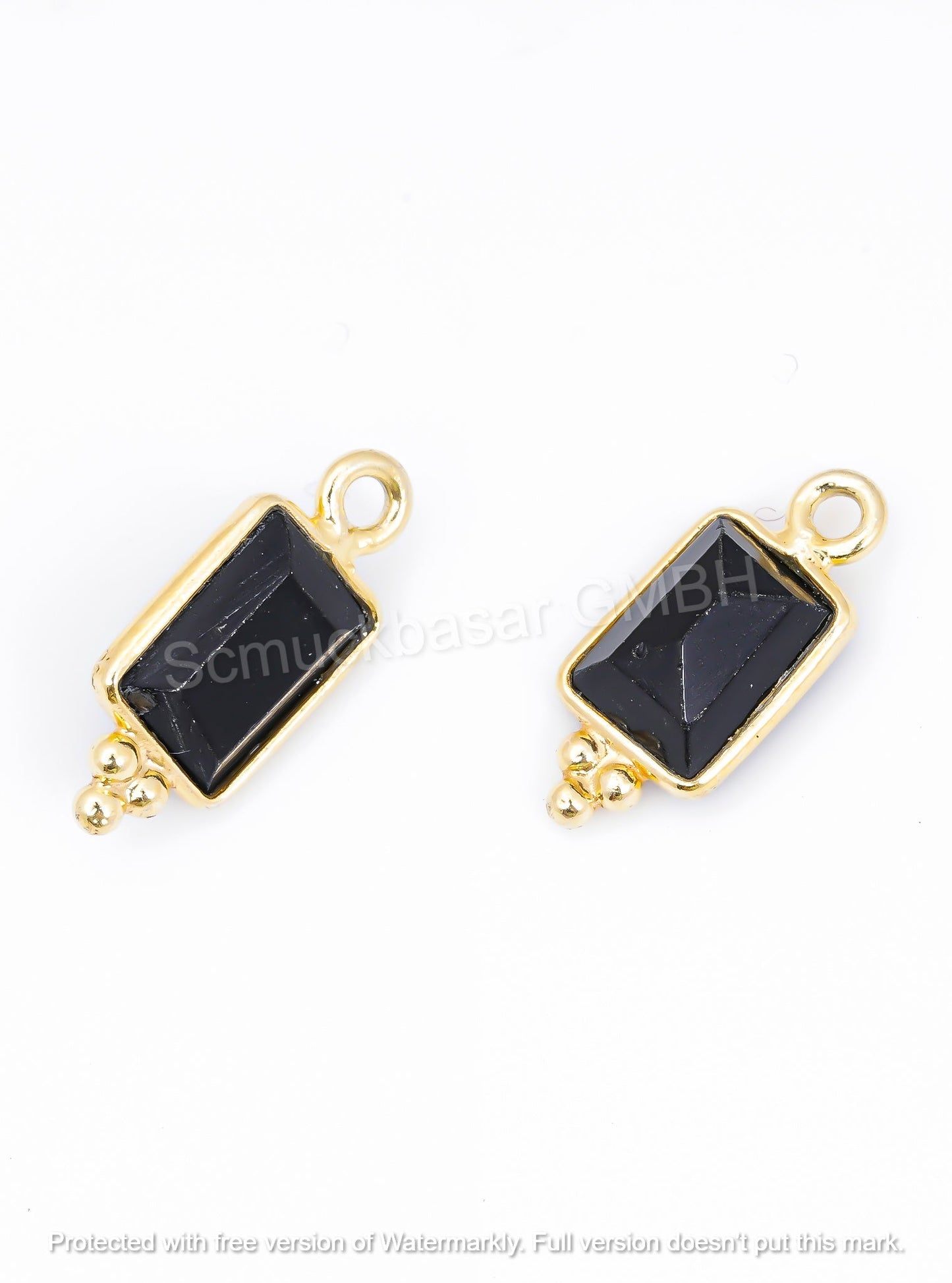 5 x 7 MM BLACK ONYX BEZEL CONNECTOR