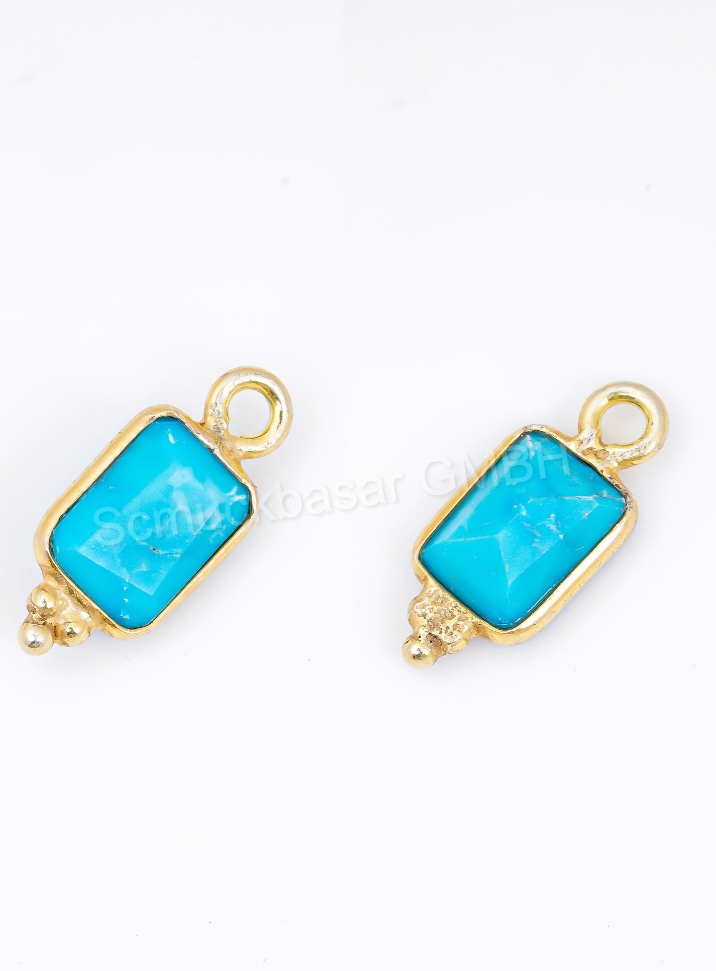 5 x 7 MM TURQUOISE BEZEL CONNECTOR