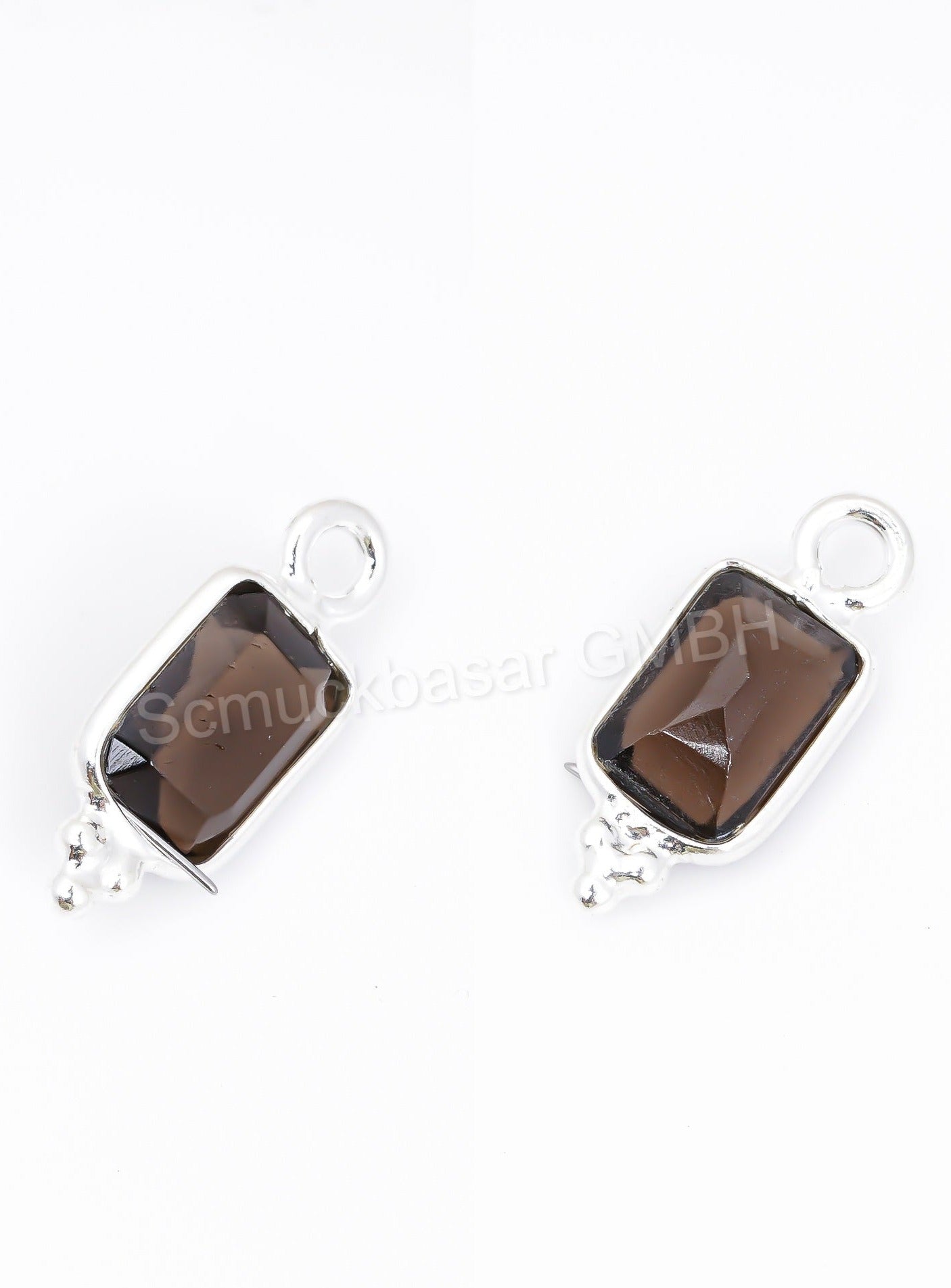 5 x 7 MM SMOKEY QUARTZ BEZEL CONNECTOR