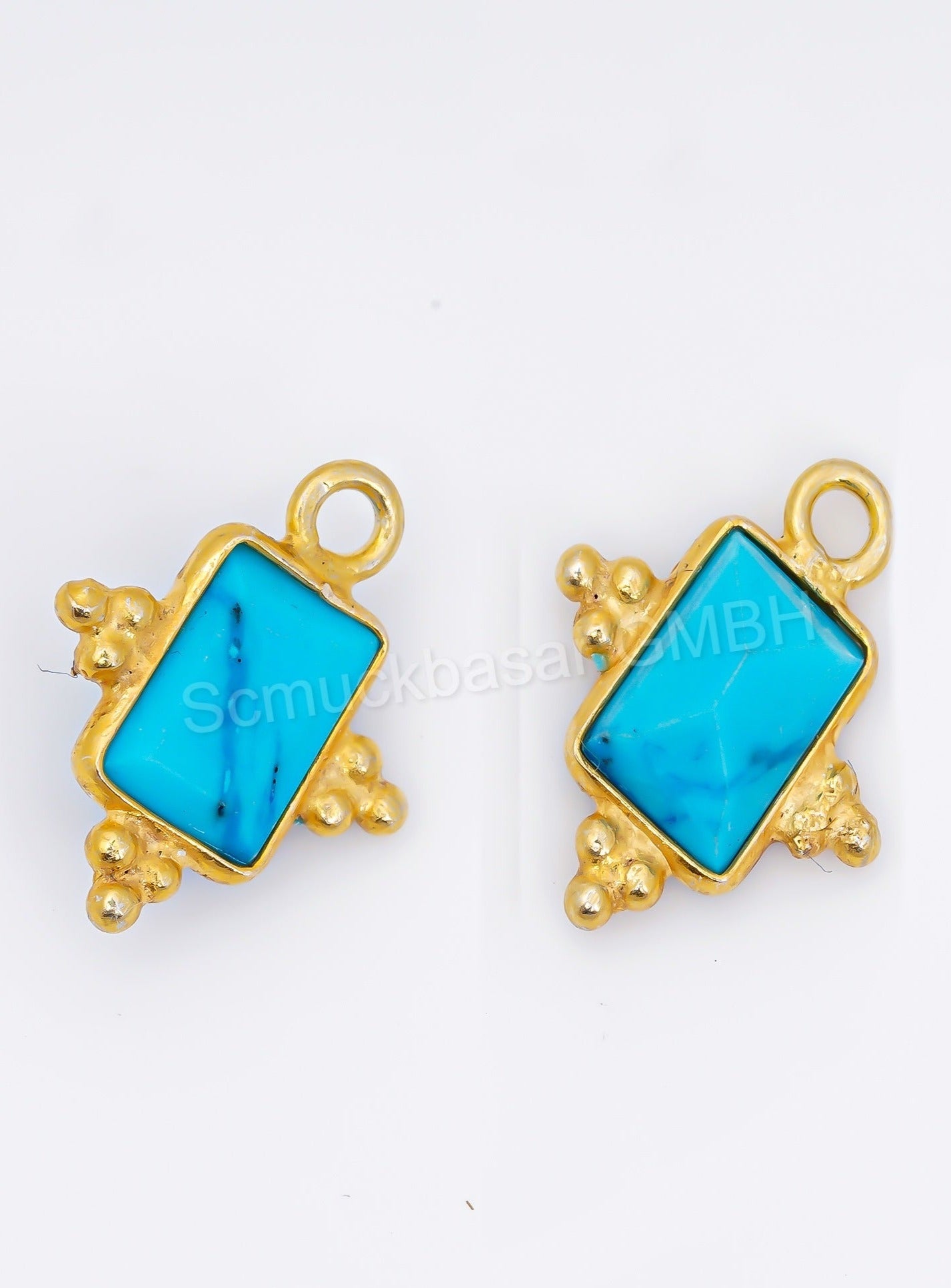 5 x 7 MM TURQUOISE BEZEL CONNECTOR