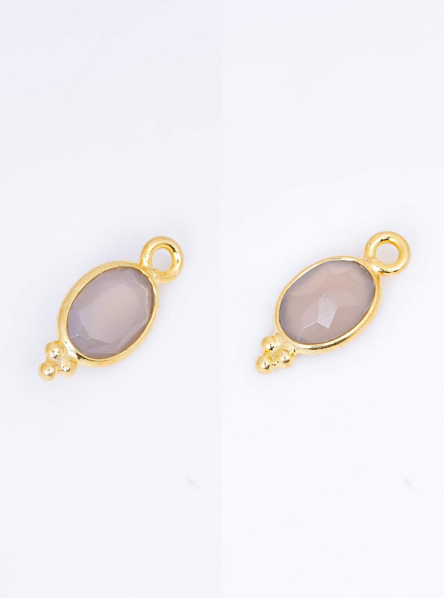 5 x 7 MM GREY CHALCEDONY BEZEL CONNECTOR