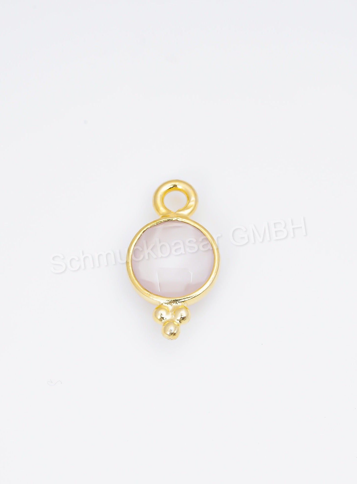6 MM ROSE QUARTZ BEZEL CONNECTOR