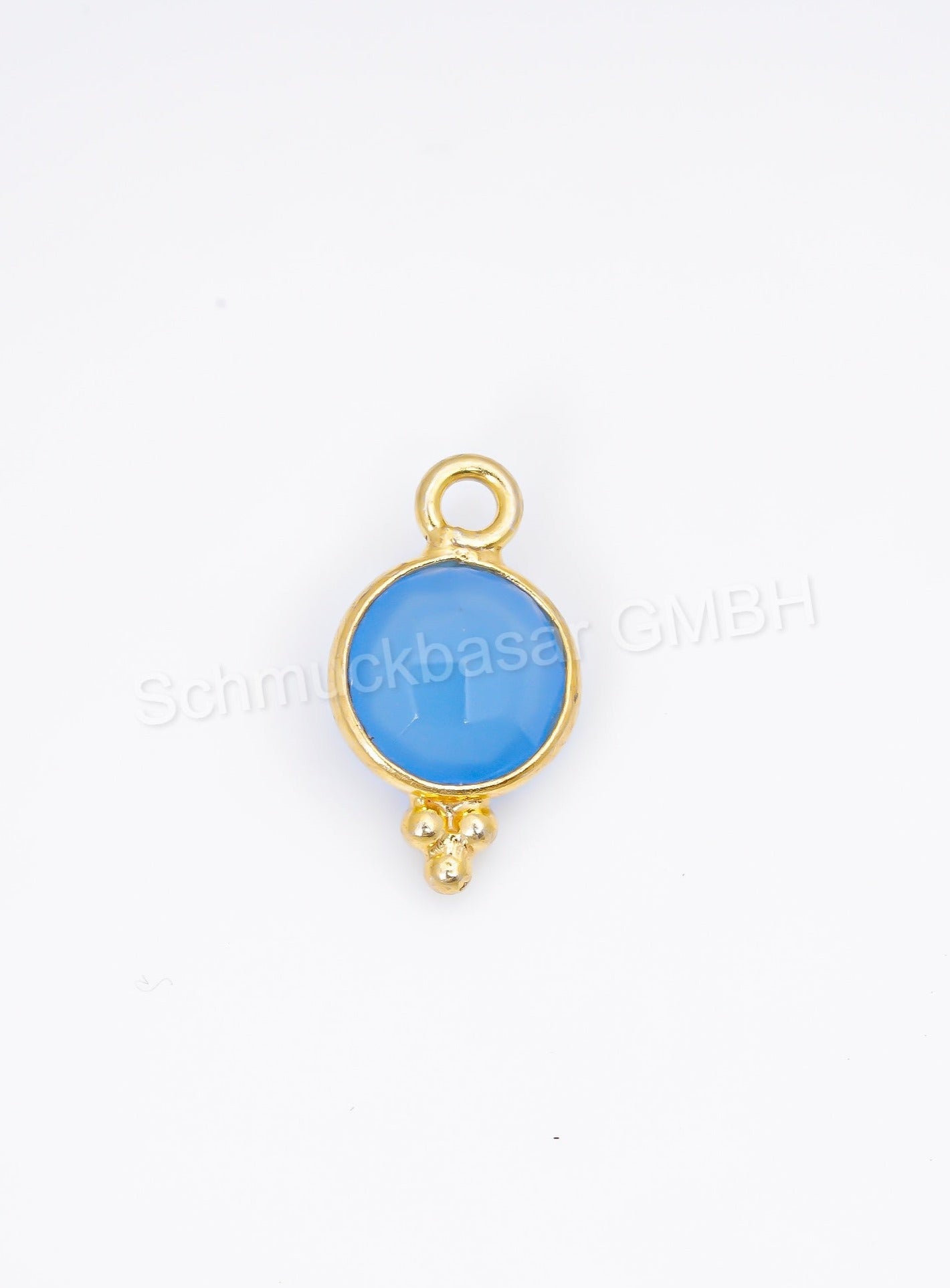 6 MM BLUE CHALCEDONY BEZEL CONNECTOR