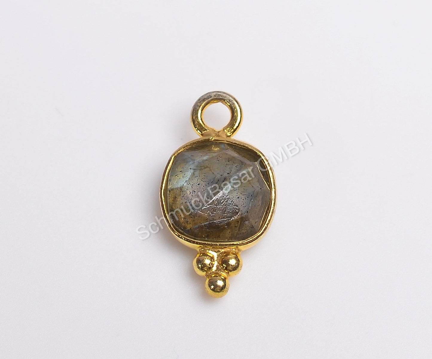 6 MM LABRADORITE BEZEL CONNECTOR