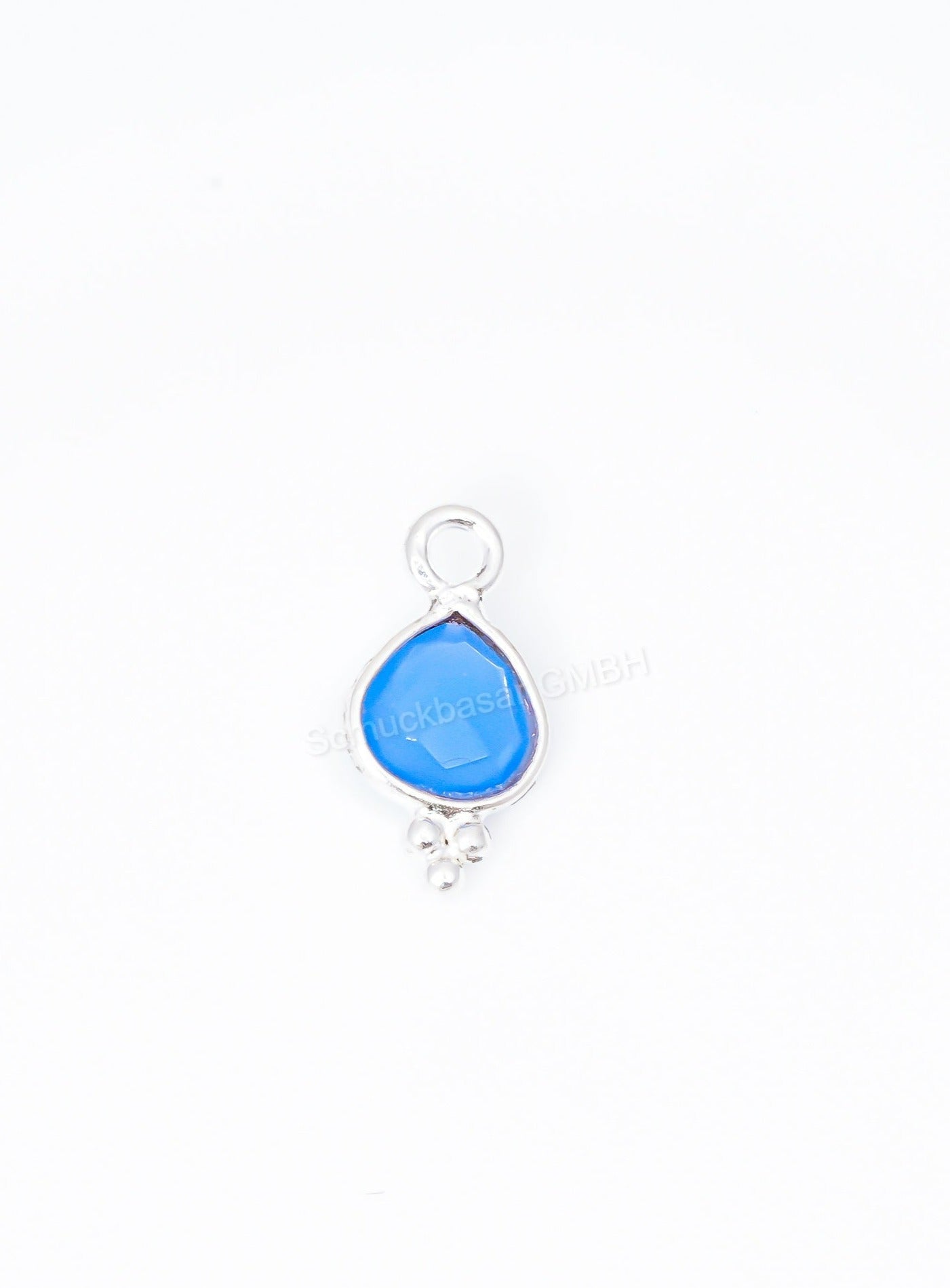 6 MM BLUE CHALCEDONY BEZEL CONNECTOR