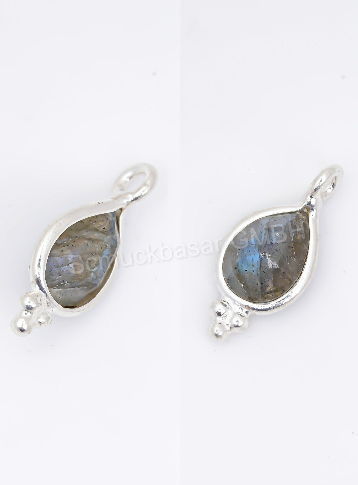 5 x 7 MM LABRADORITE BEZEL CONNECTOR