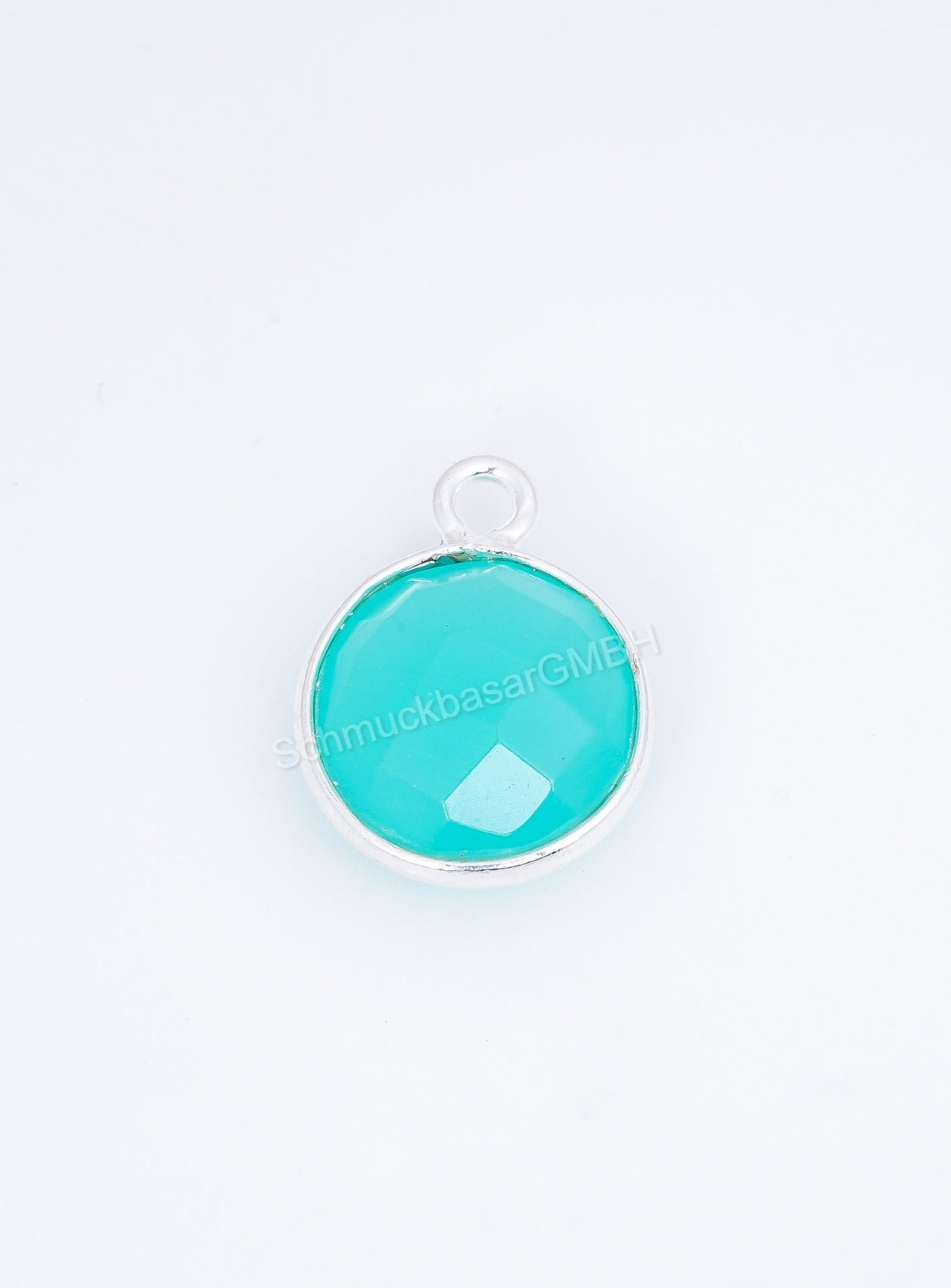 10 MM AQUA CHALCEDONY BEZEL CONNECTOR