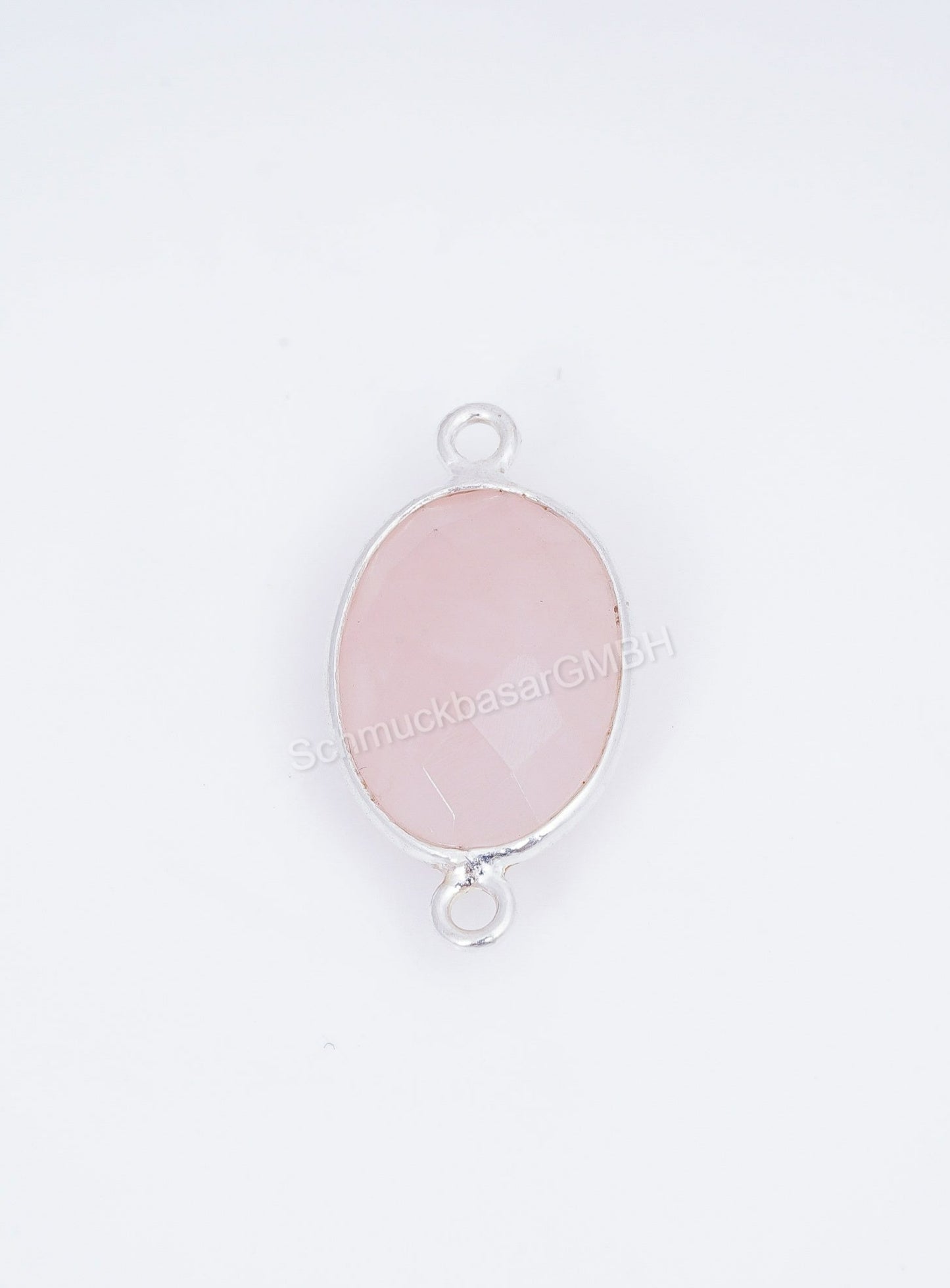 10 X 14 MM ROSE QUARTZ BEZEL CONNECTOR
