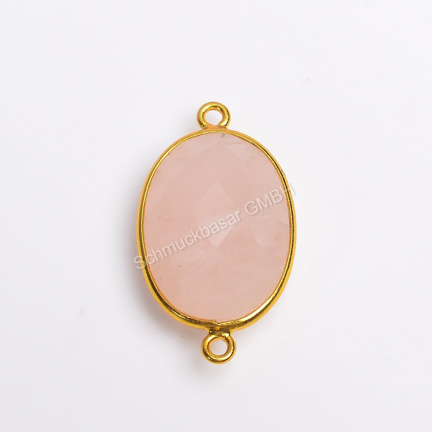 13 X 18 MM ROSE QUARTZ BEZEL CONNECTOR