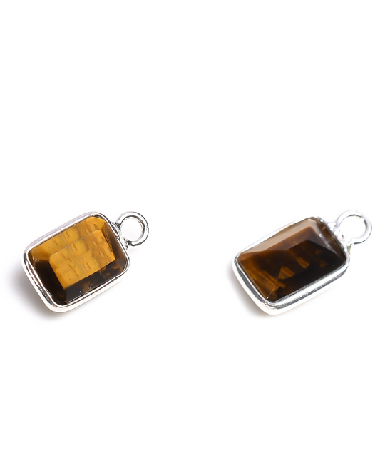 5 x 7 MM TIGER EYE BEZEL CONNECTOR
