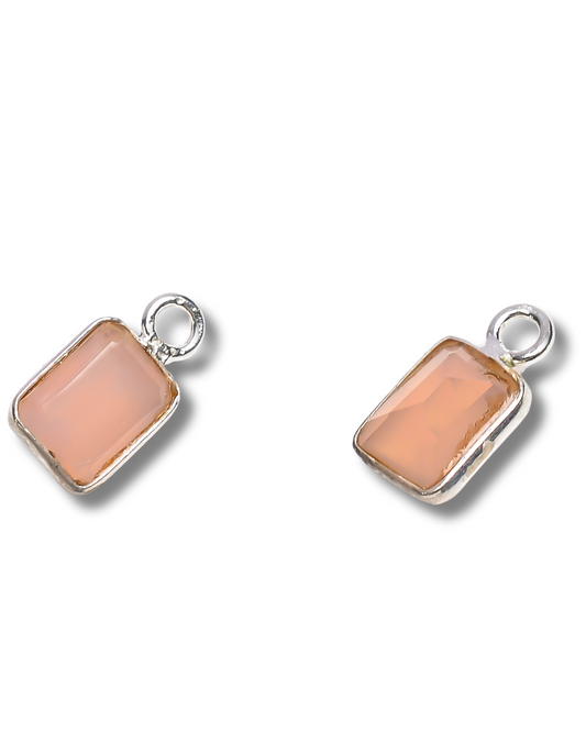 5 x 7 MM ROSE QUARTZ BEZEL CONNECTOR