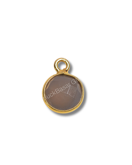 8 MM GREY CHALCEDONY BEZEL CONNECTOR