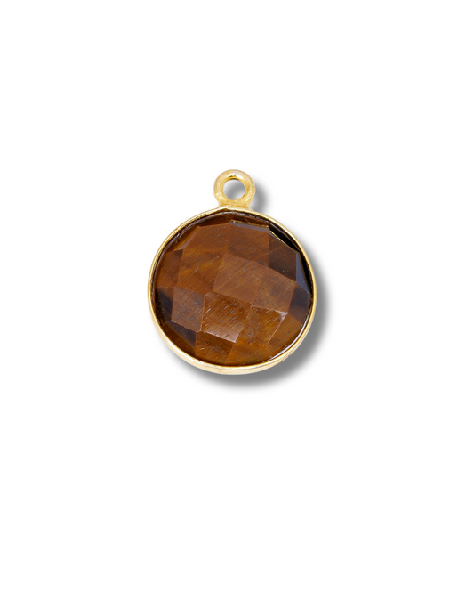 8 MM TIGER EYE BEZEL CONNECTOR