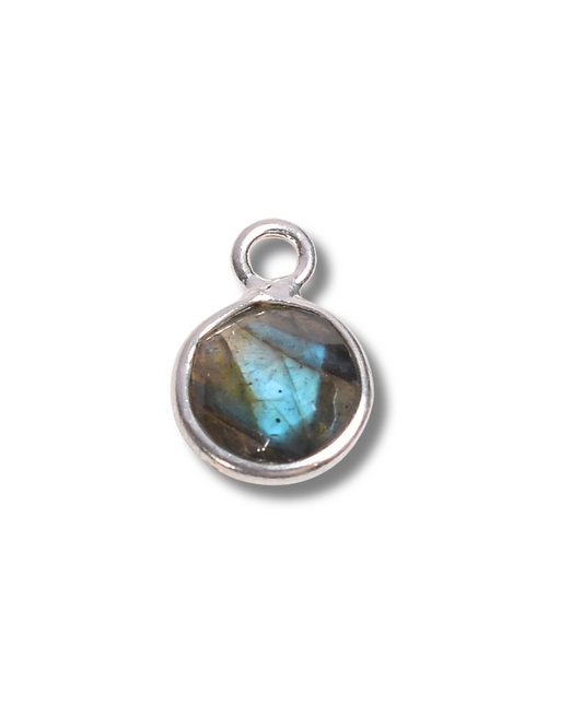 8 MM LABRADORITE BEZEL CONNECTOR