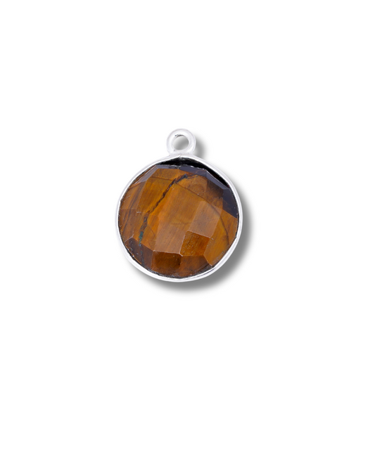 8 MM TIGER EYE BEZEL CONNECTOR