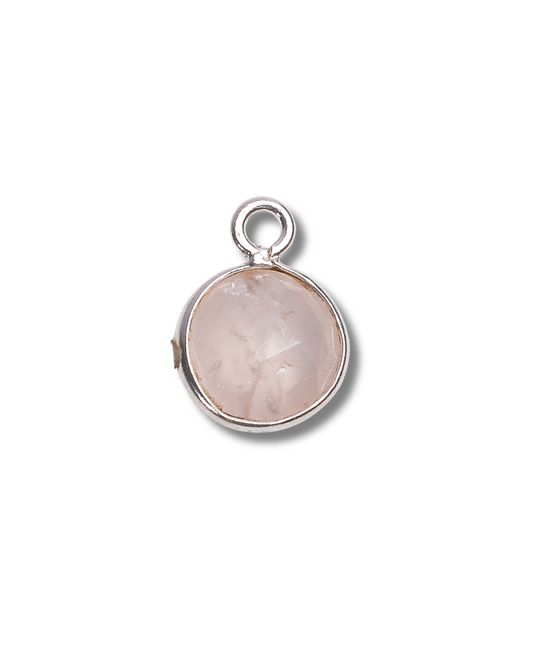 8 MM ROSE QUARTZ BEZEL CONNECTOR