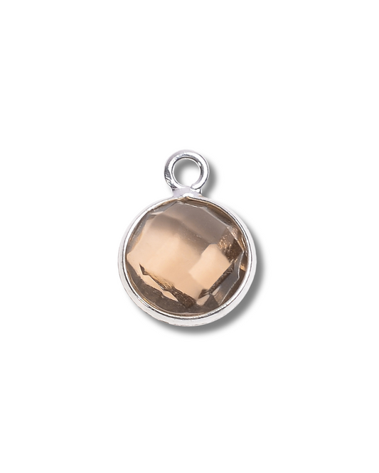 8 MM SMOKEY QUARTZ BEZEL CONNECTOR