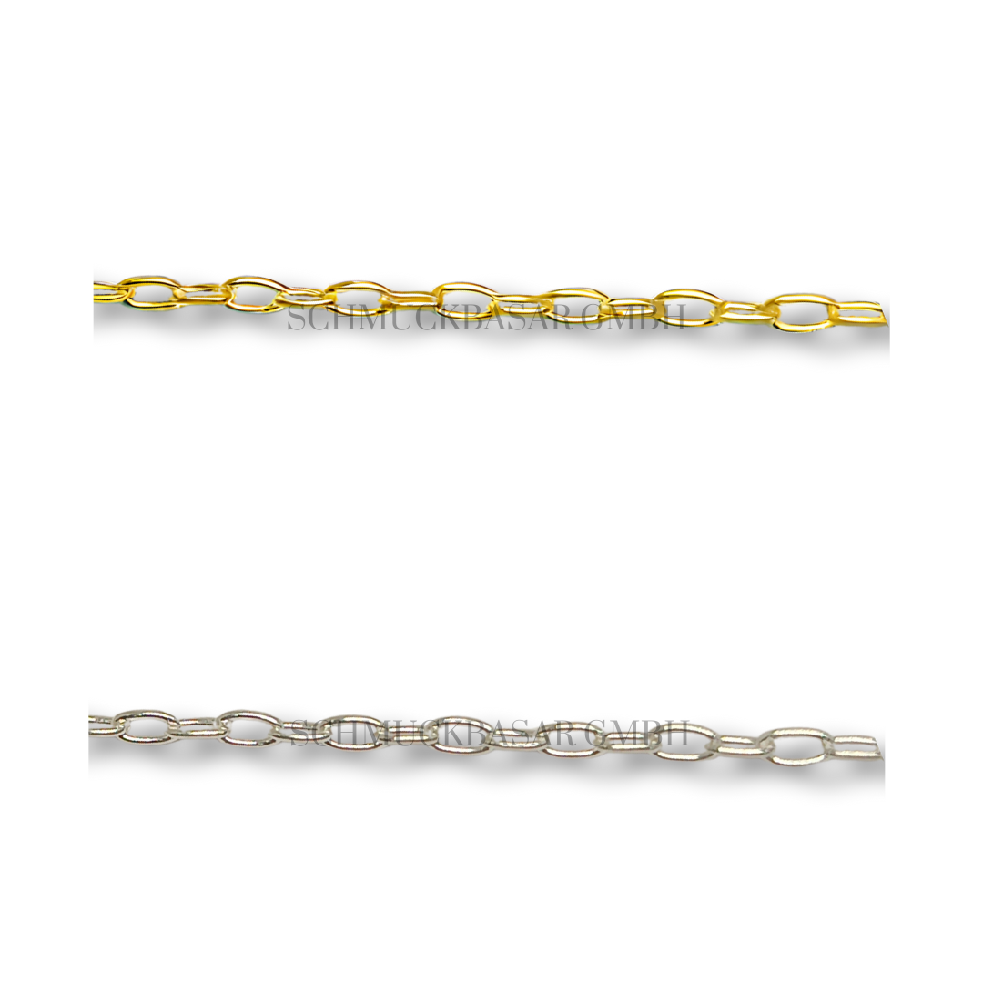 SILVER OVAL TRACE CHAIN ROLL