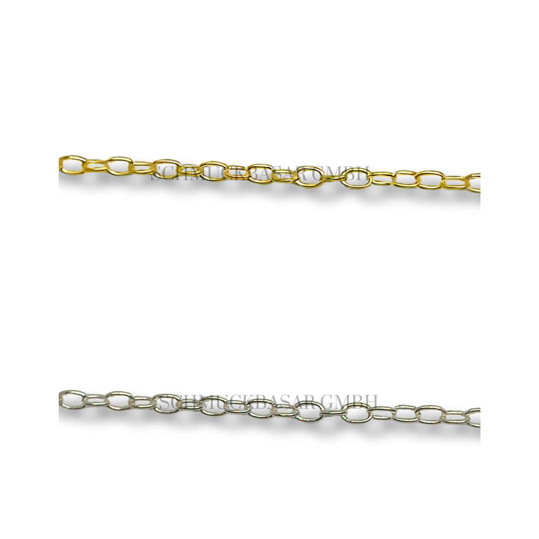 SILVER OVAL TRACE CHAIN ROLL