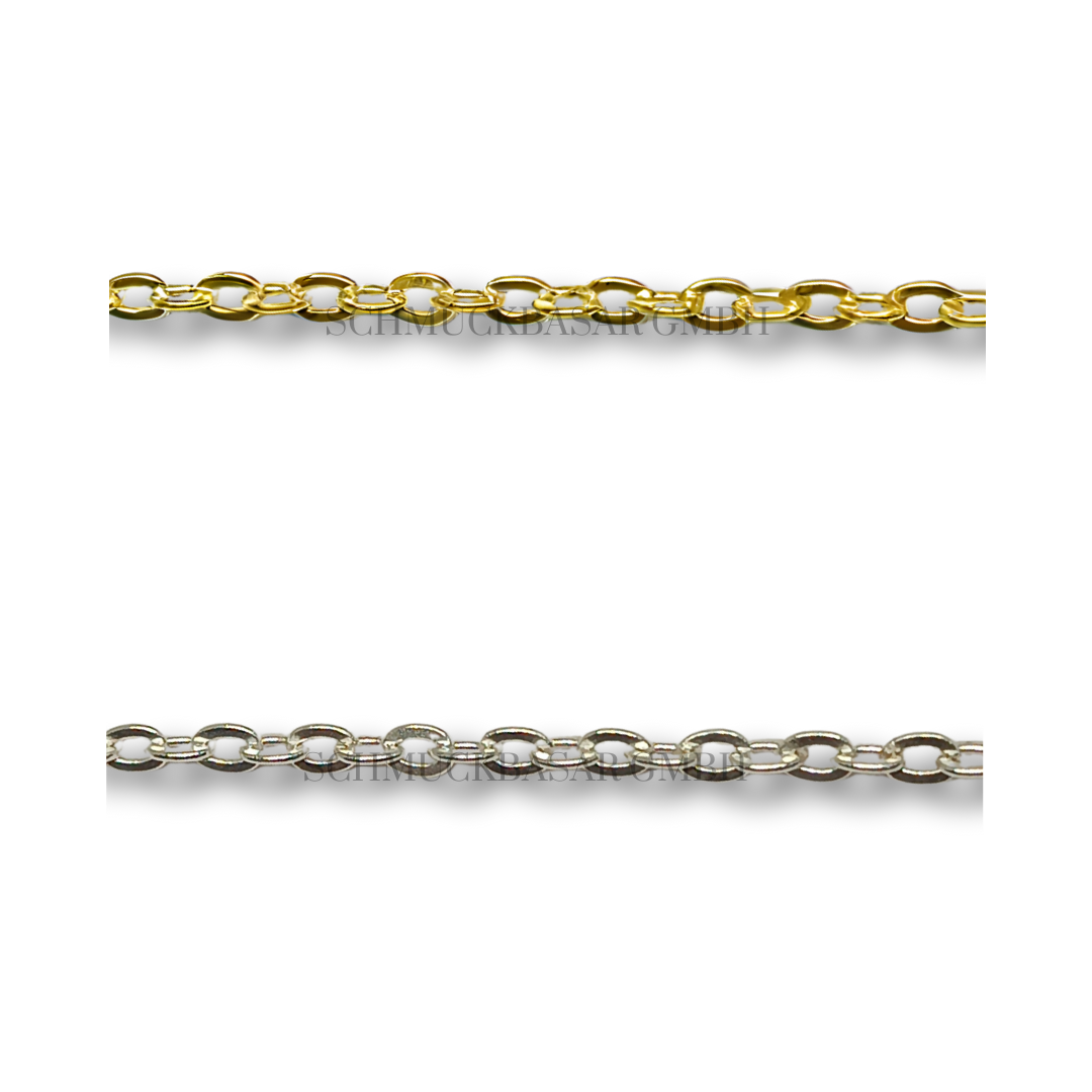 SILVER OVAL TRACE CHAIN ROLL