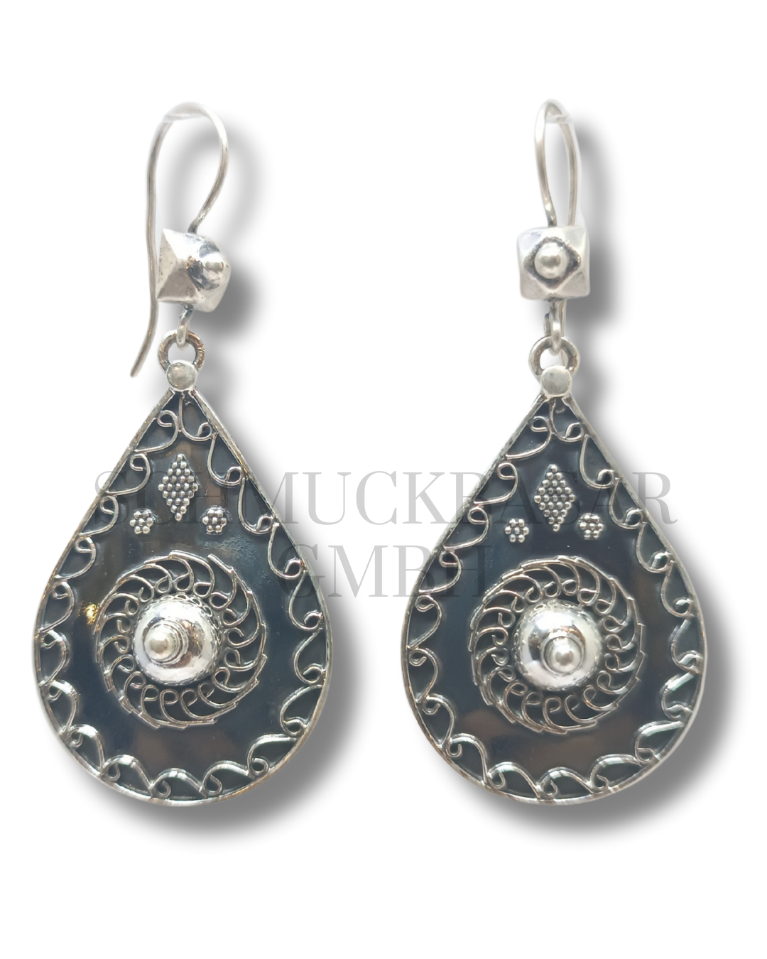 SILVER OXIDISED EARRINGS