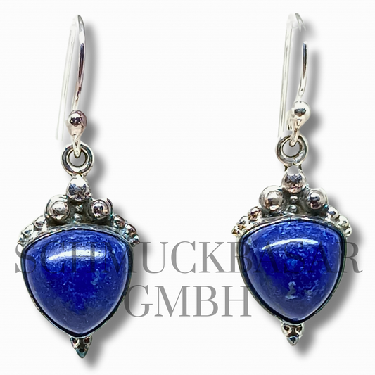 SILVER LAPIS LAZULI STONE EARRINGS