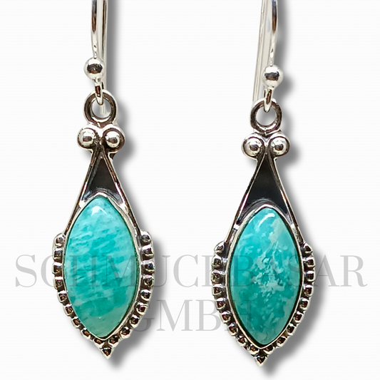 SILVER TURQUOISE STONE EARRINGS