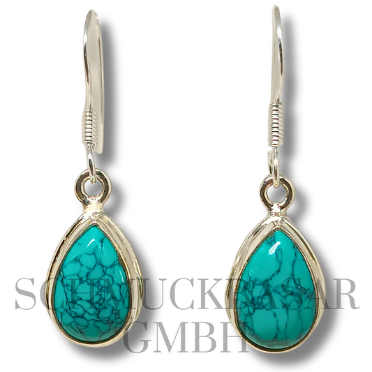 SILVER TURQUOISE STONE EARRINGS