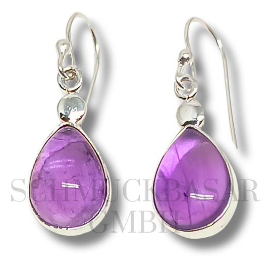 SILVER AMETHYST STONE EARRINGS