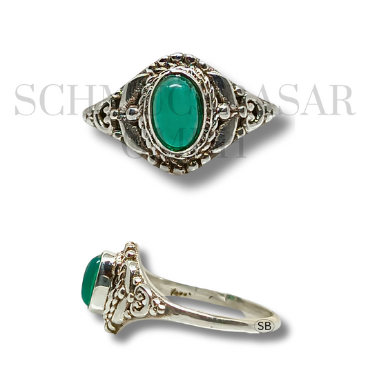 SILVER GREEN ONYX STONE RINGS