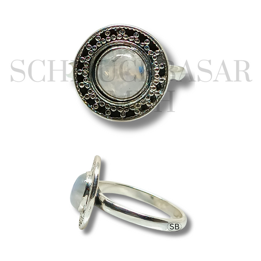 SILVER R.MOONSTONE STONE RINGS