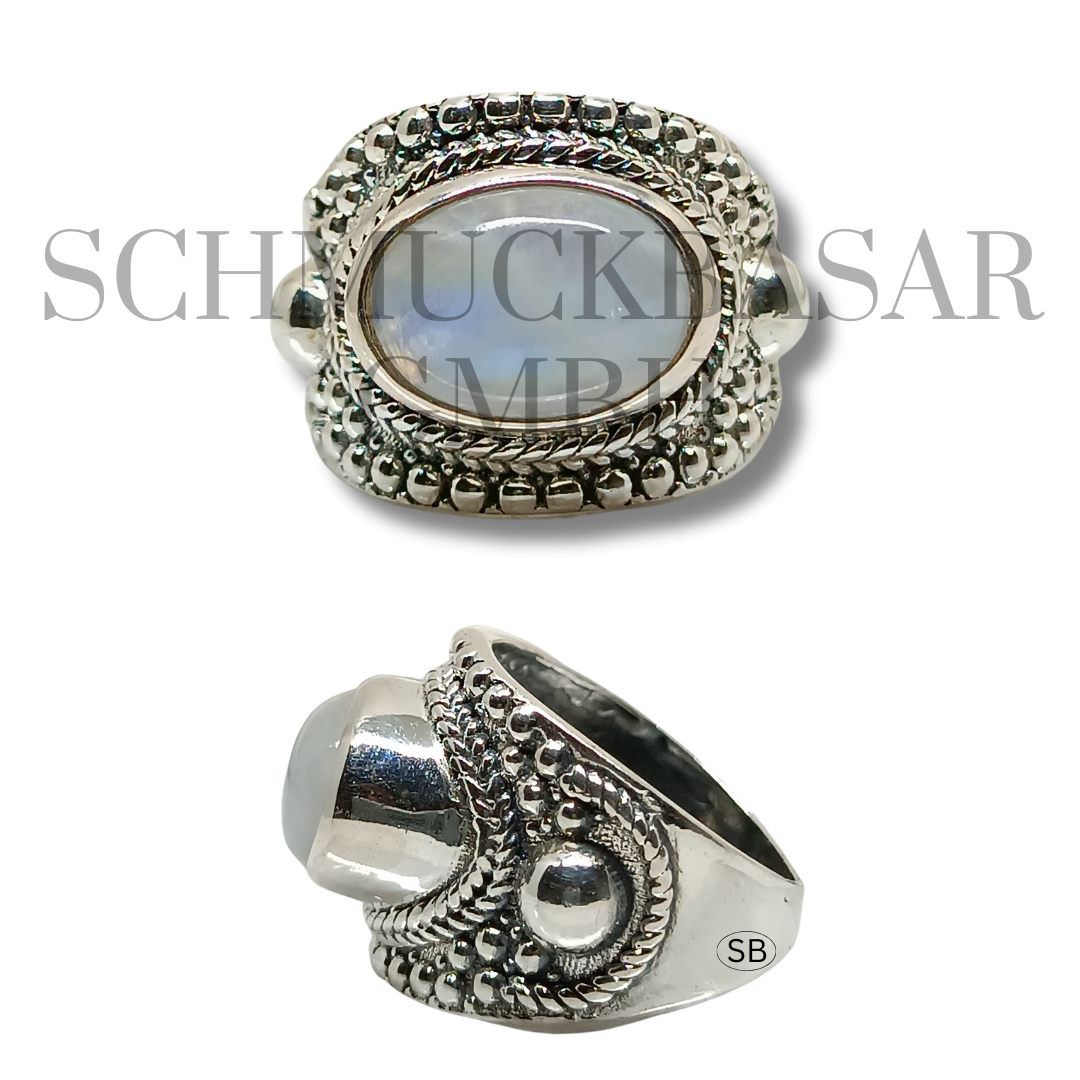 SILVER R.MOONSTONE STONE RINGS