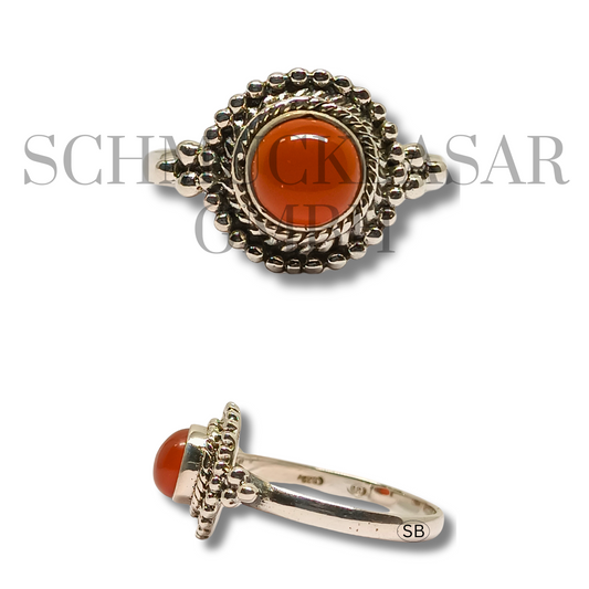 SILVER CARNELIAN STONE RINGS