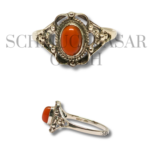 SILVER CARNELIAN STONE RINGS