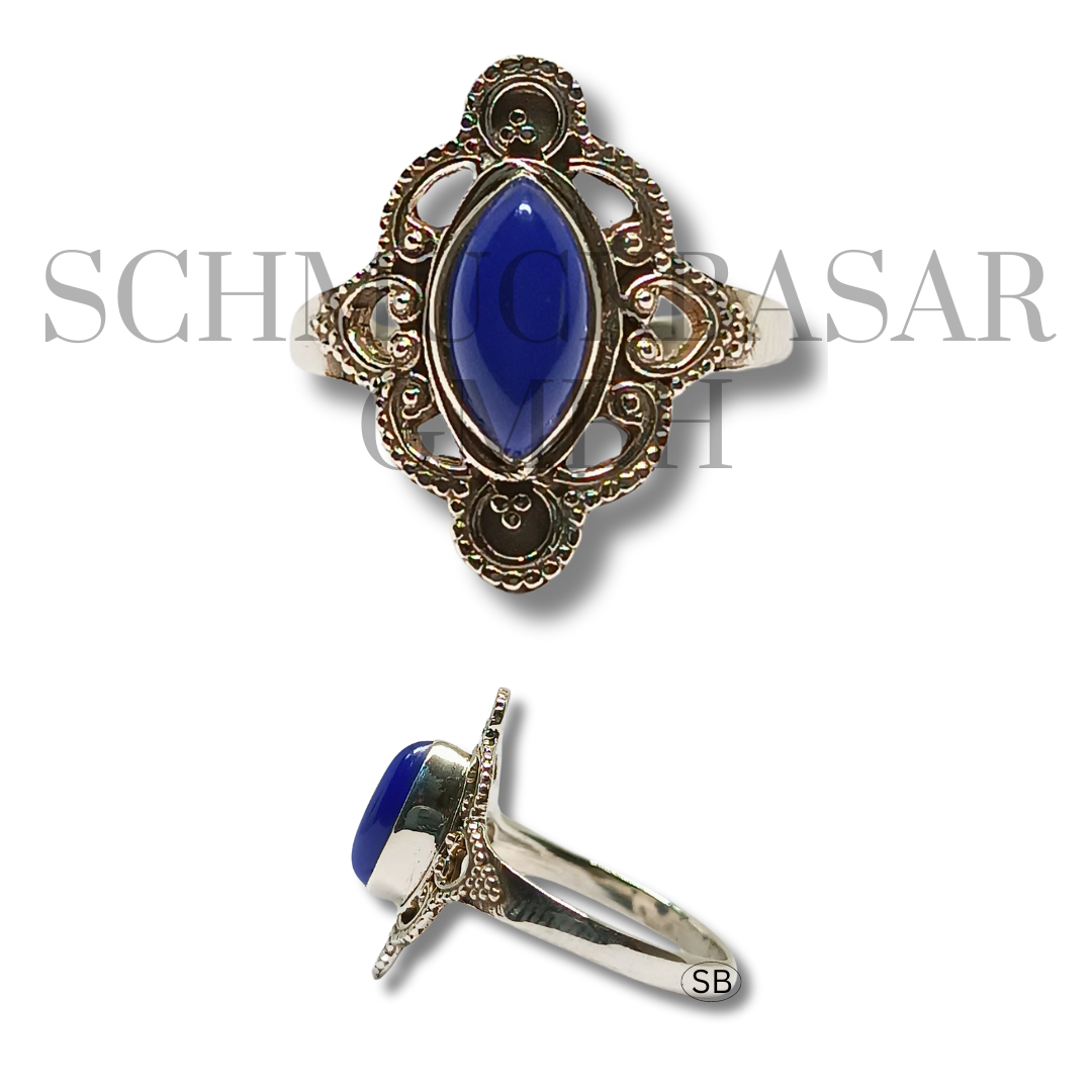 SILVER LAPIS LAZULI STONE RINGS