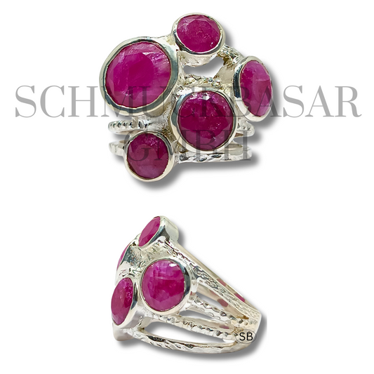 SILVER RUBY STONE RINGS