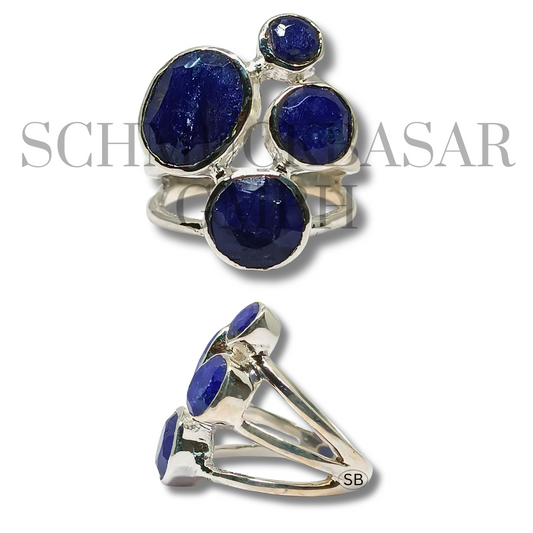 SILVER LAPIS LAZULI STONE RINGS