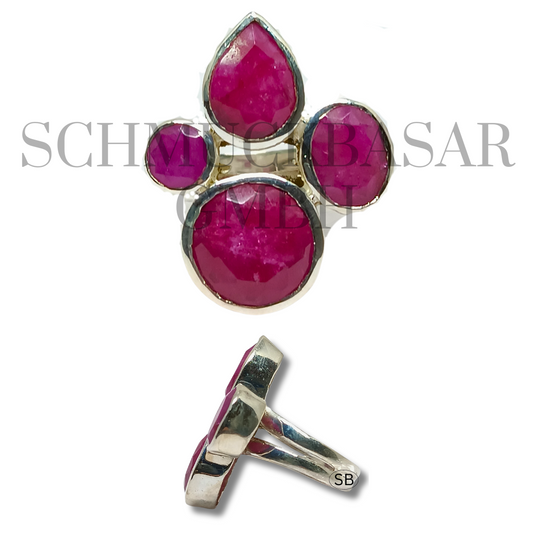 SILVER RUBY STONE RINGS