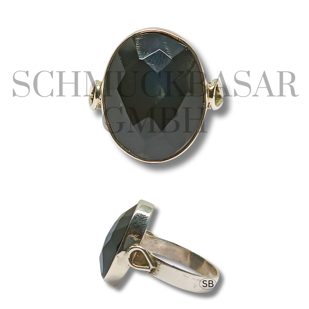 SILVER BLACK ONYX STONE RINGS