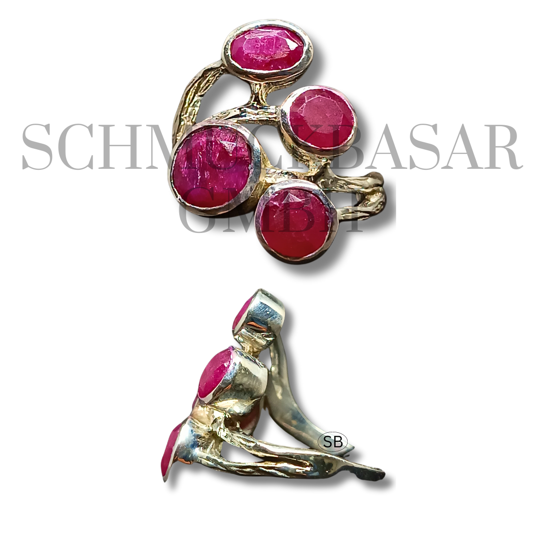 SILVER RUBY STONE RINGS