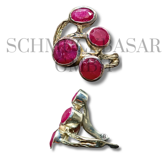 SILVER RUBY STONE RINGS