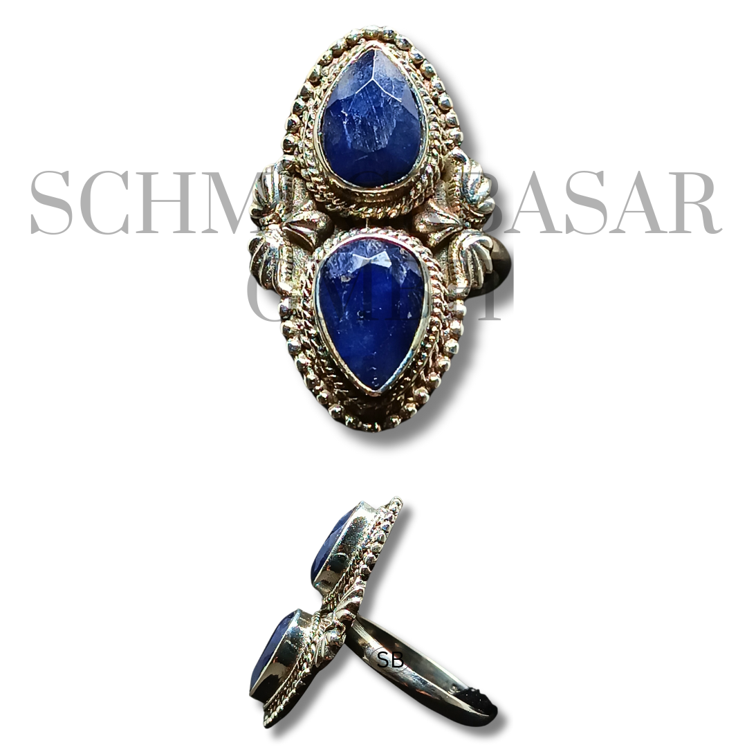 SILVER LAPIS LAZULI STONE RINGS