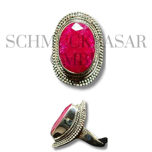 SILVER RUBY STONE RINGS