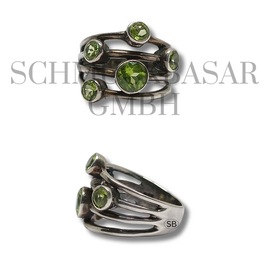 SILVER PERIDOT STONE RINGS